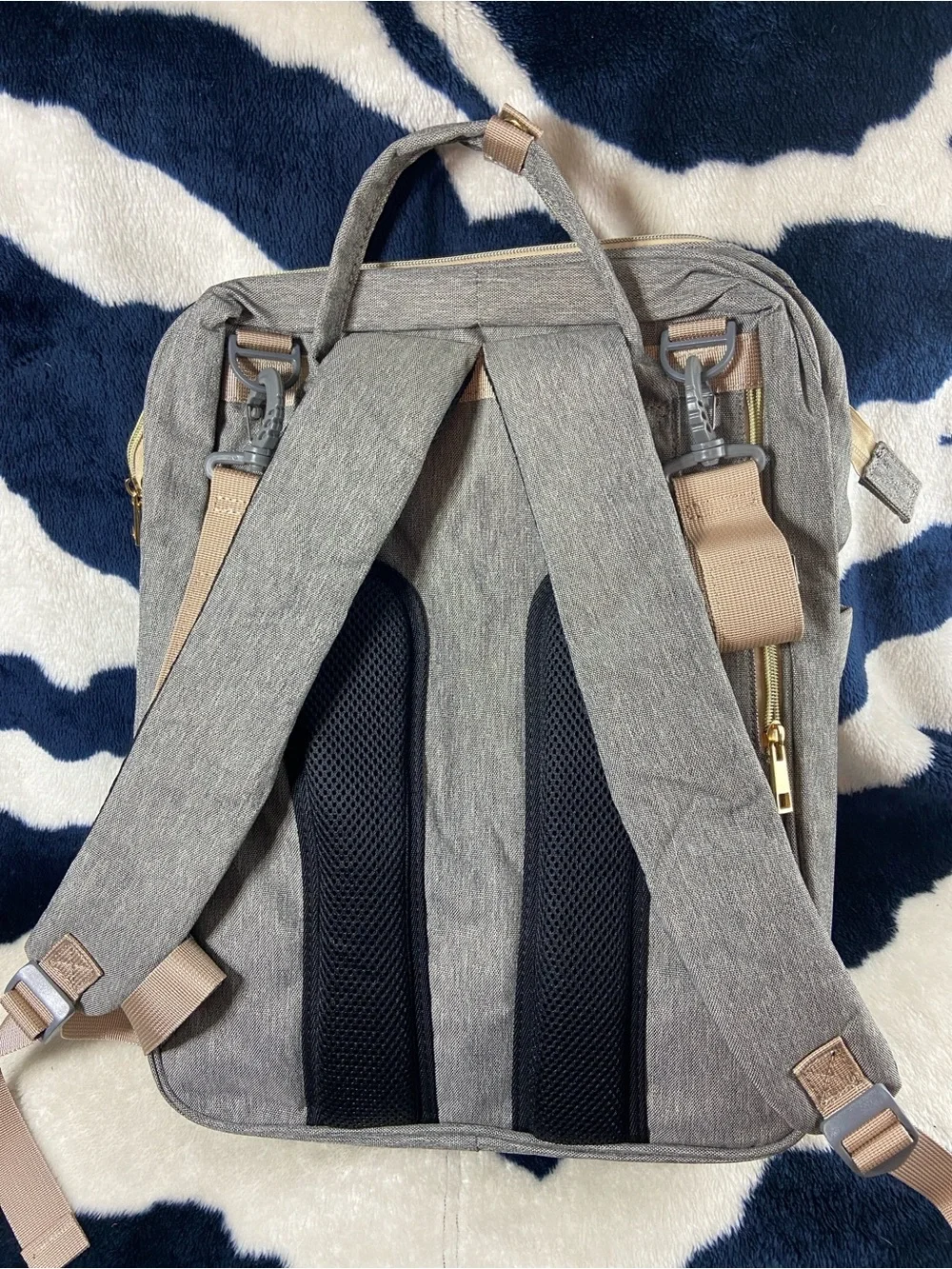 Debug Gray Dual Diaper Bag Backpack Convertible Changing Station